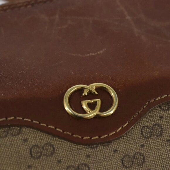 GUCCI Micro GG Supreme Shoulder Bag PVC Beige Gold - Picture 9 of 16